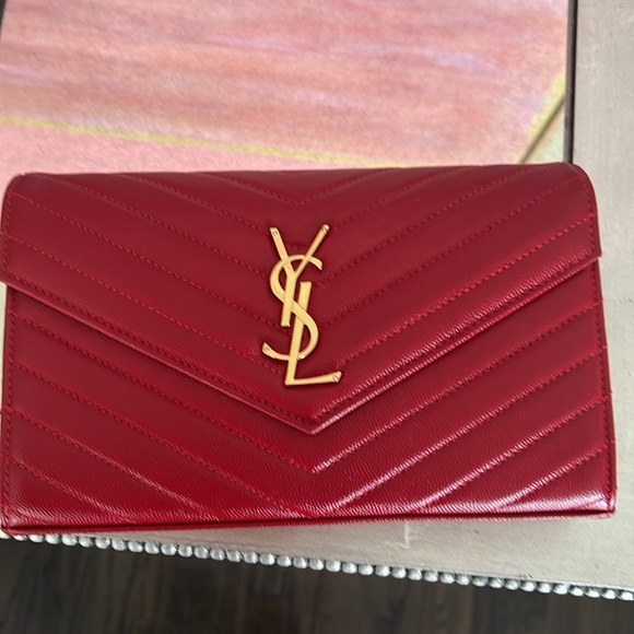 red signature crossbody bag leather not authentic ysl copy - Picture 2 of 10